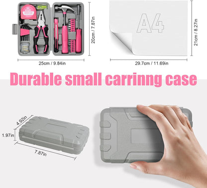 Tool Set 25pc Pink Household DIY Tool Kit for Women