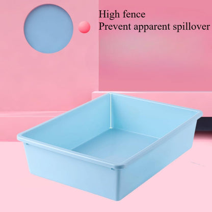 Splash-Proof High-Sided Cat Litter Pan - Spill Guard Kitty Litter Tray with Durable Design, Ideal for Cats & Small Pets Included Litter Scoop(Pink)