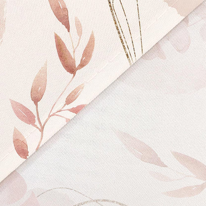 Pink Boho Shower Curtain, Abstract Bohemian Mid Century Modern Tropical Palm Leaves Shower Curtain Set, Gold Geometric Plant Minimalist Polyester Bathroom Decor Bath Curtains with Hooks,36X72