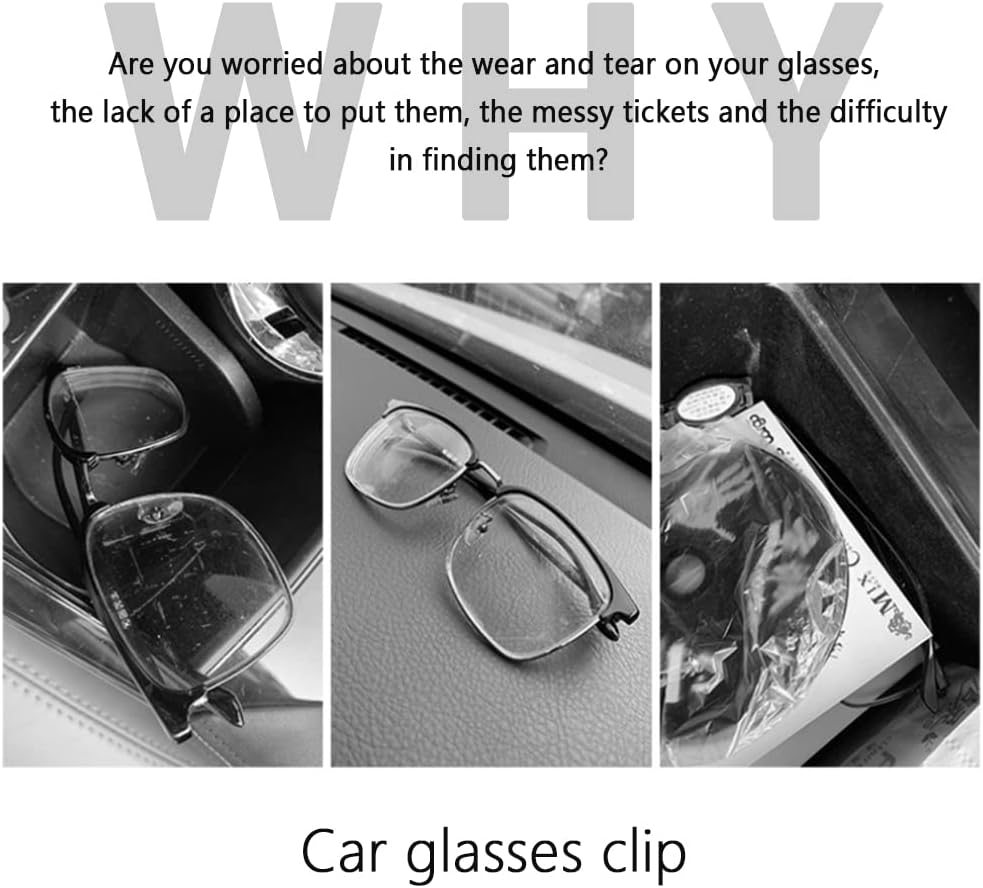 Magnetic Sunglass Holder for Visor, PU Leather Car Organizer, Universal Accessory (Pink)
