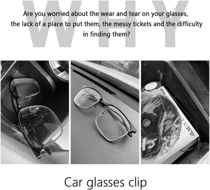 Magnetic Sunglass Holder for Visor, PU Leather Car Organizer, Universal Accessory (Pink)