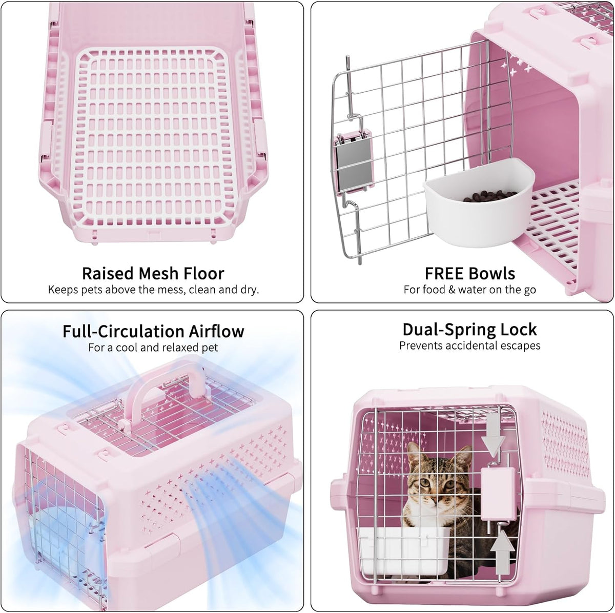 XS Hard Pet Carrier: Travel Crate for Small Cats & Dogs 10 lbs