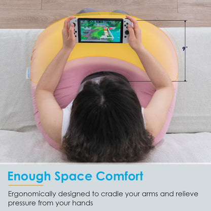 Reading Pillow, Gaming Lap Pillow for Crocheting, Cooling Pink