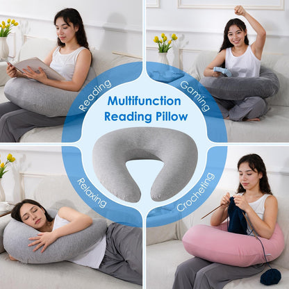 Reading Pillow, Gaming Lap Pillow for Crocheting, Cooling Pink