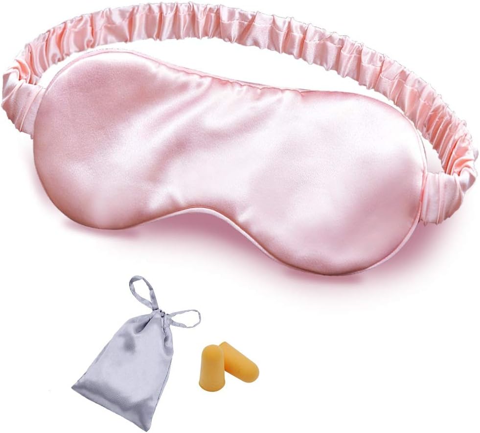 100% Mulberry Silk Sleep Mask for Women - Zero-Pressure Blackout