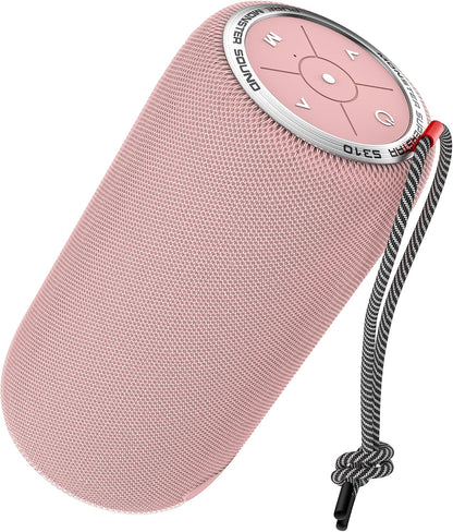 S310 Upgraded Bluetooth Speaker, 30W Portable Speaker, 360° Stereo Sound with Punchy bass, TWS Pairing, IPX6 Waterproof, Bluetooth 5.2, 24H Playtime, Perfect for Home, Outdoor, Beach, Pink