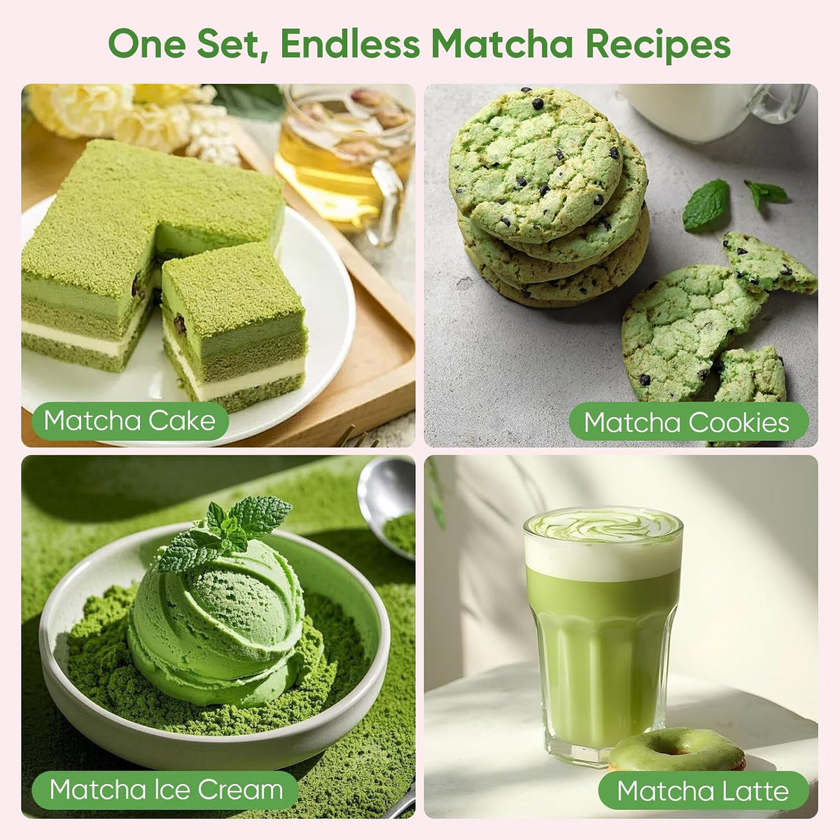 Matcha Whisk Set, 8Pcs Matcha Set for Ceremony, Matcha Whisk and Ceramic Bowl with Matcha Scoop & Sifter and All Accessories for Breakfast, Afternoon Tea, Ideal Gift Christmas, Anniversary
