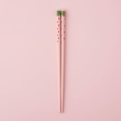 8 Pair Cute Pink Strawberry Ceramic Chopsticks Set, 8 Reusable Pairs Dinner Table Decor Kitchen Utensils (Pink)