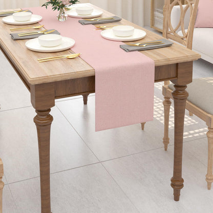 Dining Table Runner 2 Piece Fabric in 1 inches Kitchen Room Dinner Wedding Birthday Party Burlap Rustic Table Runner, Baby Pink