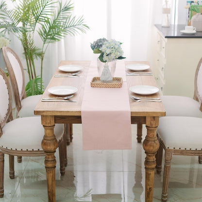 Dining Table Runner 2 Piece Fabric in 1 inches Kitchen Room Dinner Wedding Birthday Party Burlap Rustic Table Runner, Baby Pink