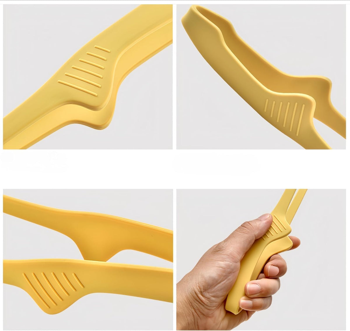 2 Pack Silicone Food Tongs, Heat Resistant Pink & Yellow BBQ Clamps