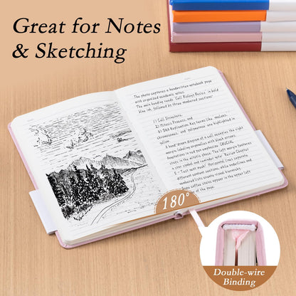 deli A5 Lined Journal Notebook, 160 Pages Hardcover Writing Notebook, 5.5"x8.2" College Ruled Notebook for Office, School, Work Notes (Pink)