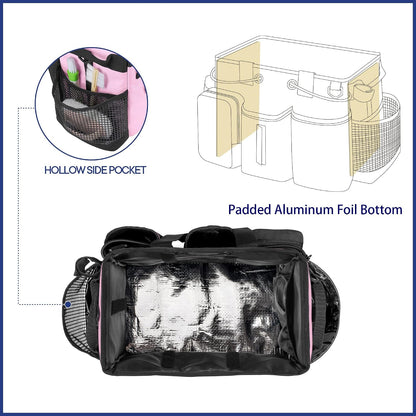 LoDrid Large Professional Cleaning Caddy with Detachable Divider, Pink