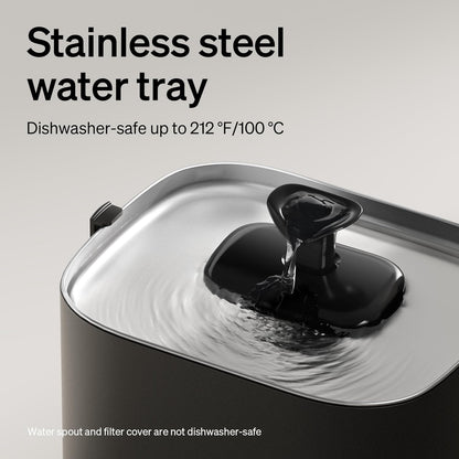 PETLIBRO Cat Water Fountain Stainless Steel Tray, Cordless Cat Fountain Battery Operated, 3L/101oz Pet Water Fountain App Monitoring, Quiet Cat fountains for drinking, Easy Clean 5G WiFi Cat Dispenser