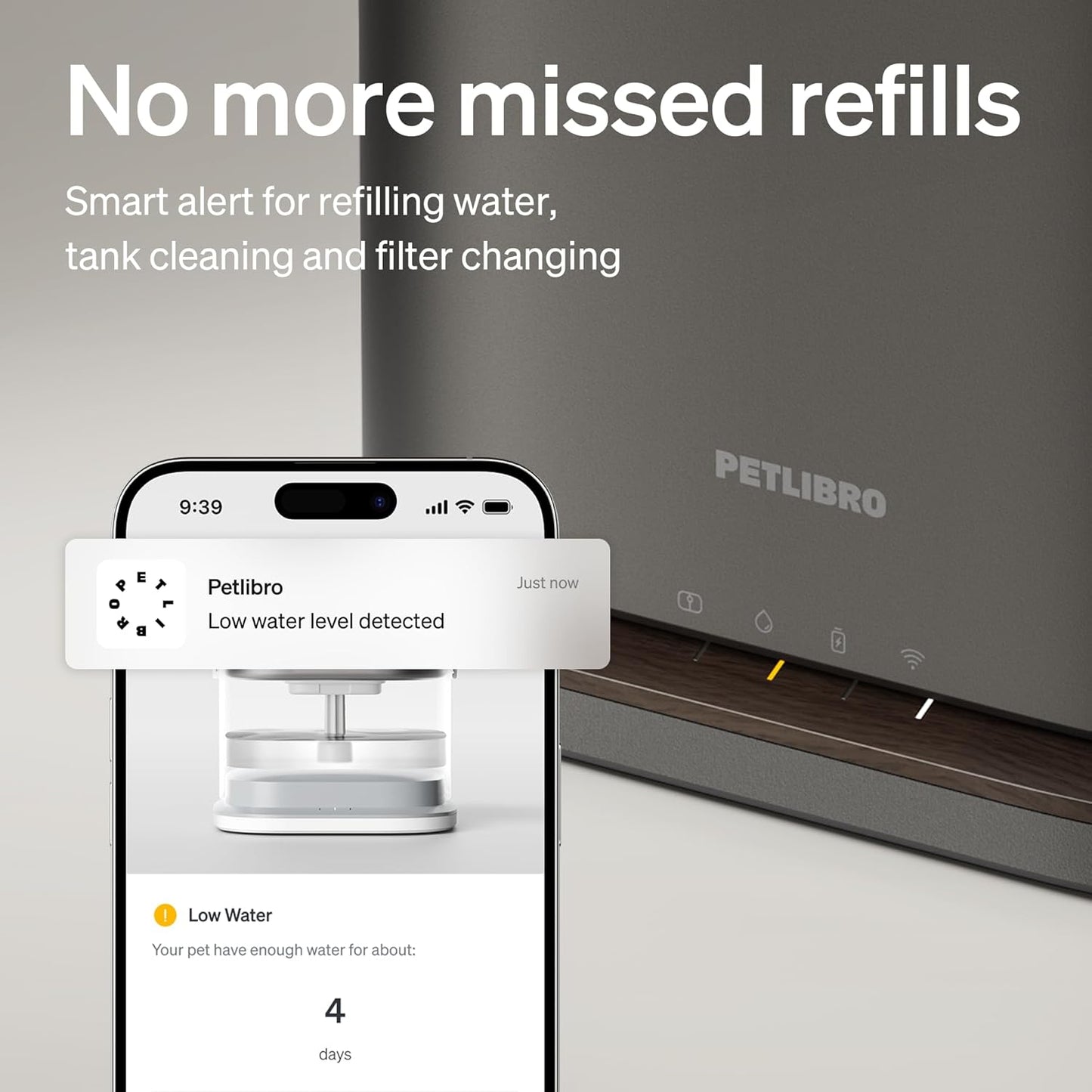 PETLIBRO Cat Water Fountain Stainless Steel Tray, Cordless Cat Fountain Battery Operated, 3L/101oz Pet Water Fountain App Monitoring, Quiet Cat fountains for drinking, Easy Clean 5G WiFi Cat Dispenser