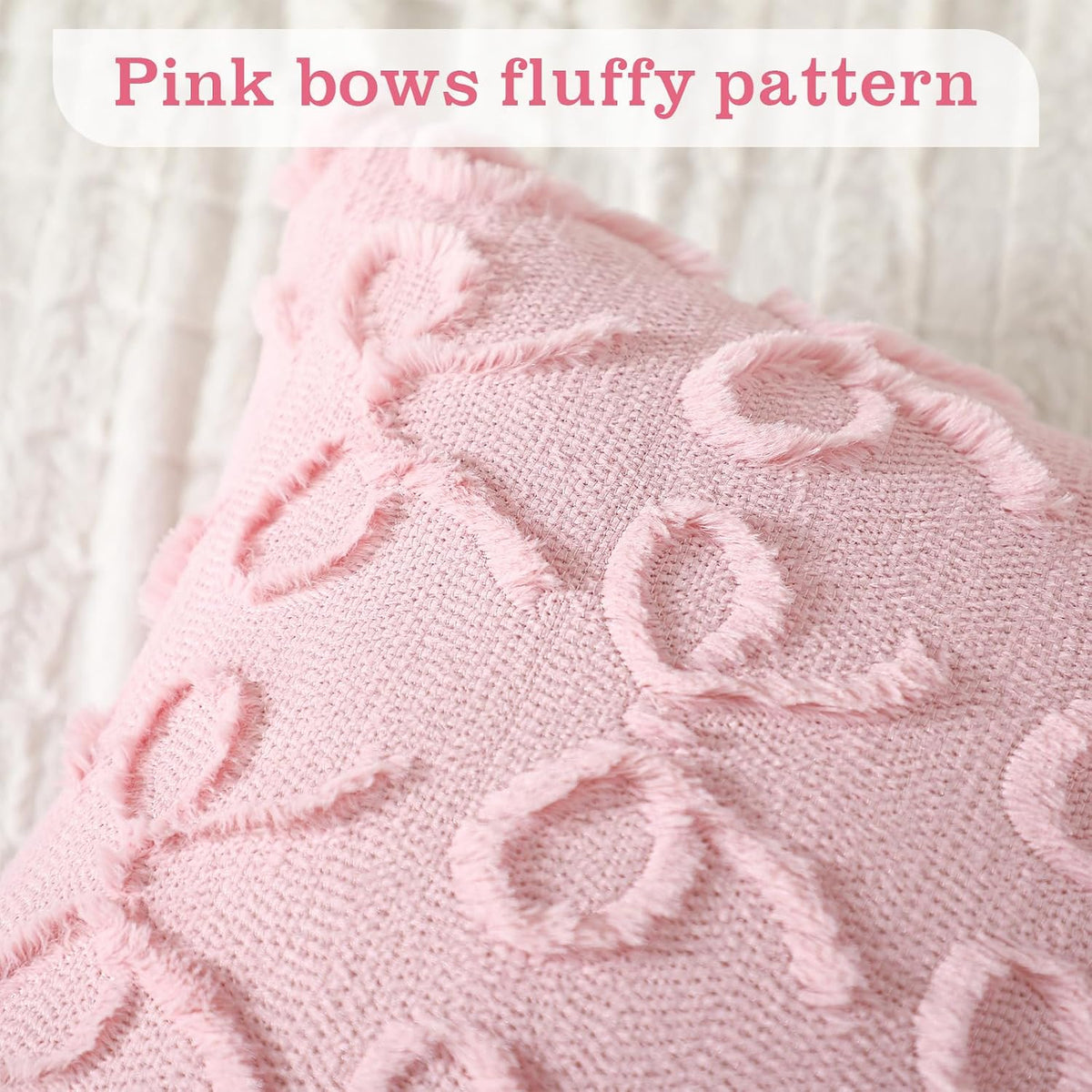 2 Pack Pink Bow Pillow Covers 18x18 Coquette Preppy Decor