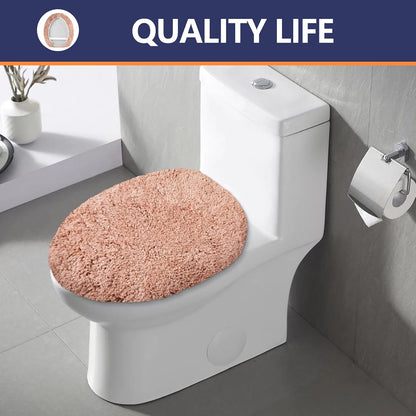 Microfiber Elongated Toilet Seat Cover 19.5"x 15" Machine Washable