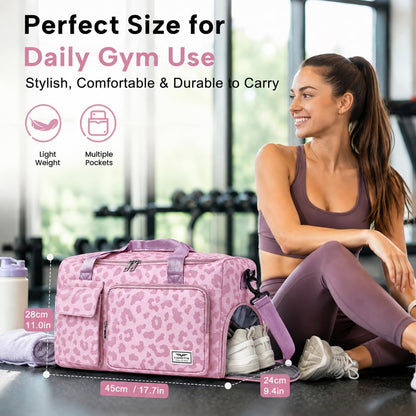 Women's Gym Duffle Bag with Shoes Compartment, 30L Capacity, Ideal for Travel, Gym, Sports, Duffel, Weekender