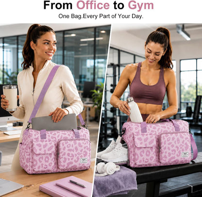 Women's Gym Duffle Bag with Shoes Compartment, 30L Capacity, Ideal for Travel, Gym, Sports, Duffel, Weekender