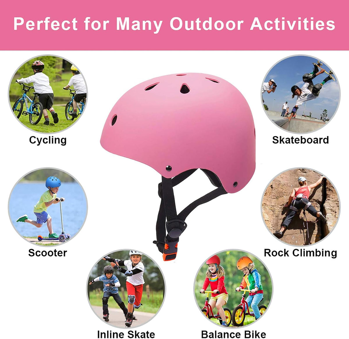 Glaf Toddler Helmet for 2-8 Years Kids Bike Helmets Baby Girls Boys Multi-Sport Adjustable Skateboard Bicycle Helmet Lightweight 4 Sizes for Toddlers