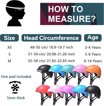 Glaf Toddler Helmet for 2-8 Years Kids Bike Helmets Baby Girls Boys Multi-Sport Adjustable Skateboard Bicycle Helmet Lightweight 4 Sizes for Toddlers