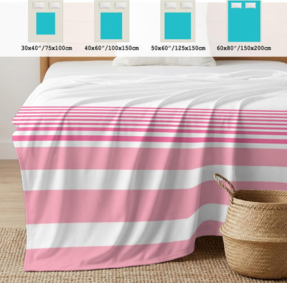 Cooling Blanket for Hot Sleepers Pink Stripe Lightweight Breathable Double Sided Summer Blanket Classic Style Cooling Throw Blanket for Couch Bed Night Sweats 30"x40"