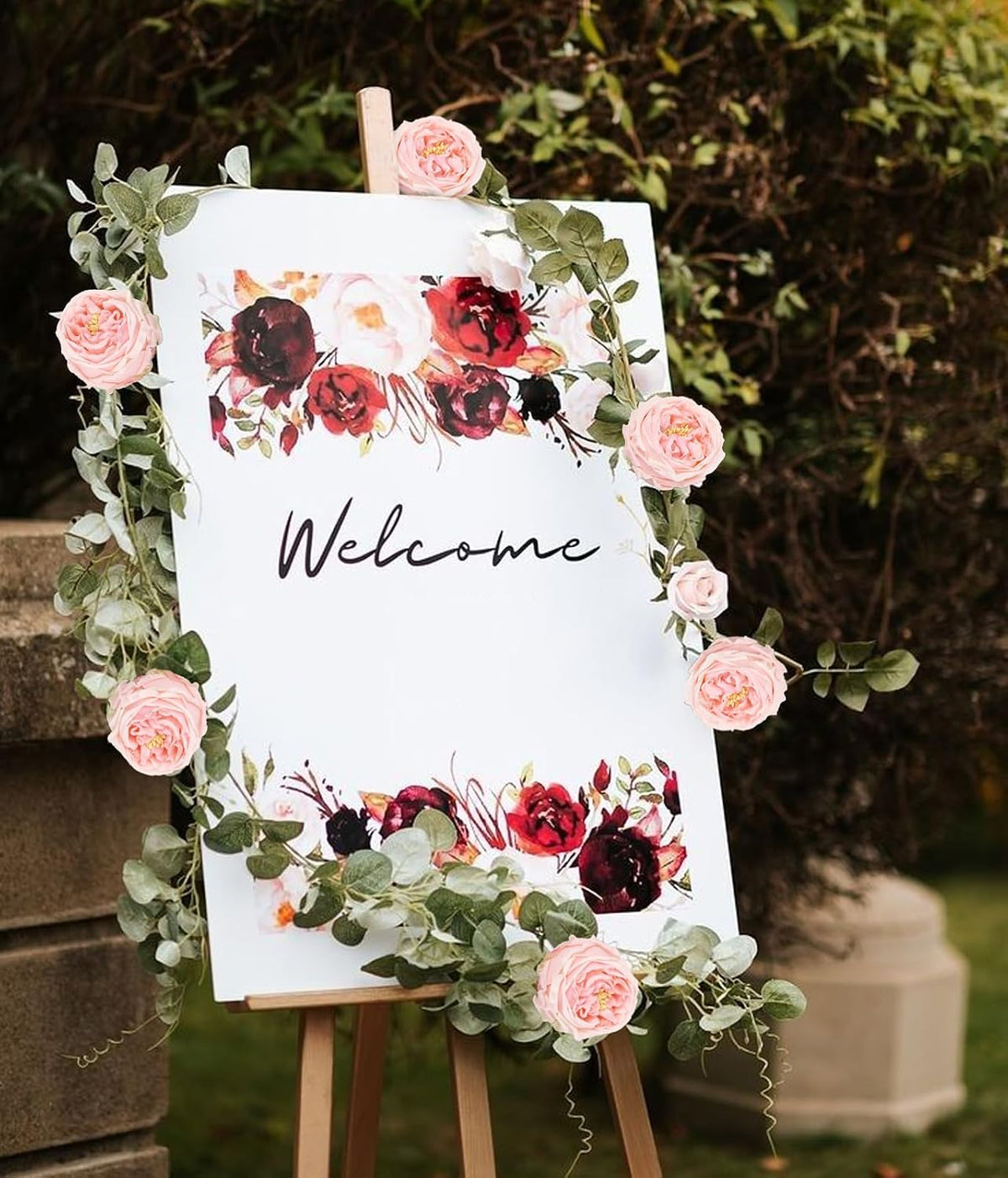 Real Touch Rose Artificial Flowers 5PCS Faux Pink Peonies Realistic Roses with Stem for Wedding Bouquet Party Home Decor (Pink)