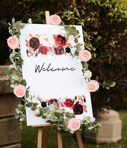 Real Touch Rose Artificial Flowers 5PCS Faux Pink Peonies Realistic Roses with Stem for Wedding Bouquet Party Home Decor (Pink)