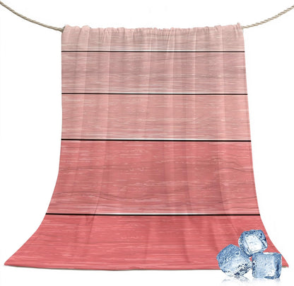 50"x60" Standard Throw Cooling Blanket Peach Pink Wood Grain Ice Silk Lightweight Breathable Soft Summer Blanket for Hot Sleepers Couch Bed Sofa Camping Farmhouse Wooden