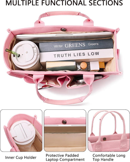 ZHMO Canvas Tote Bag for Women,Women's Bags Crossbody Bags Work Laptop Tote Bag Large Handbags Purse for Travel Nurse Teacher