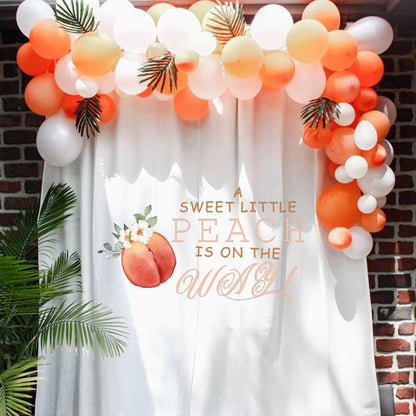 A Sweet Little Peach is On The Way Decal - Gender Reveal Girl or Boy Baby Shower Decal Sign,Gender Neutral Baby Shower Decor(Big Peach)