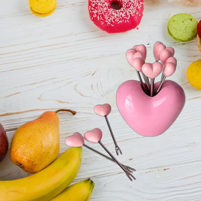 Coffe Spoons Pink Heart set with 10 Stir Cute Dessert Ice-Cream TeaSpoons Tableware Creative Coffee Bar Accessories for women (Pink)