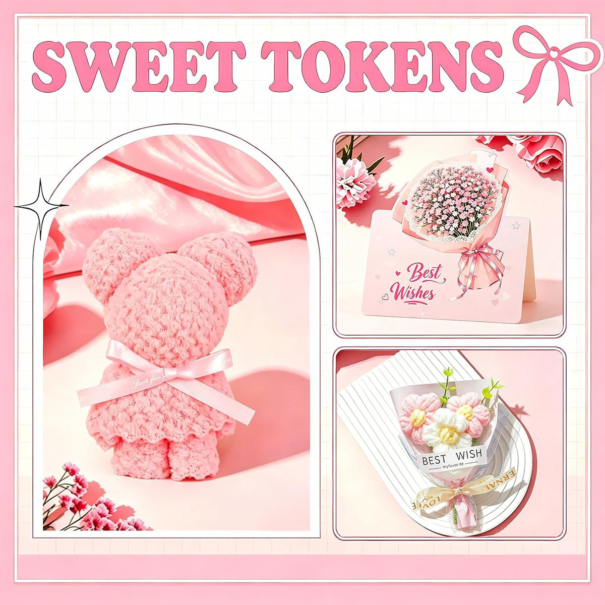 Pink Spa Gift Basket for Women, Birthday Self Care Gifts for Her