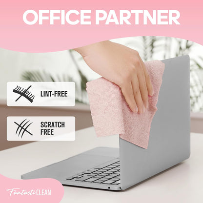 Microfiber Cleaning Cloth Roll 120Pack, Pink and Light-Purple