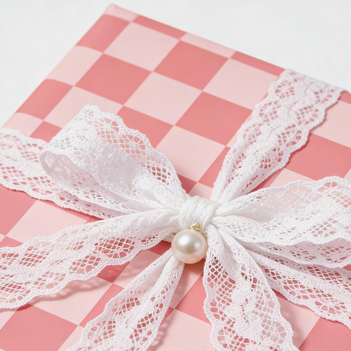 Pink Checkered Gingham Peel and Stick Wallpaper Girls 17.5"x80"