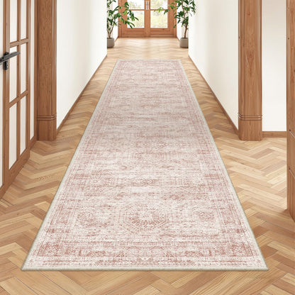 2x8 Runner Rug Non Slip,Washable Hallway Runner Rug,Pink