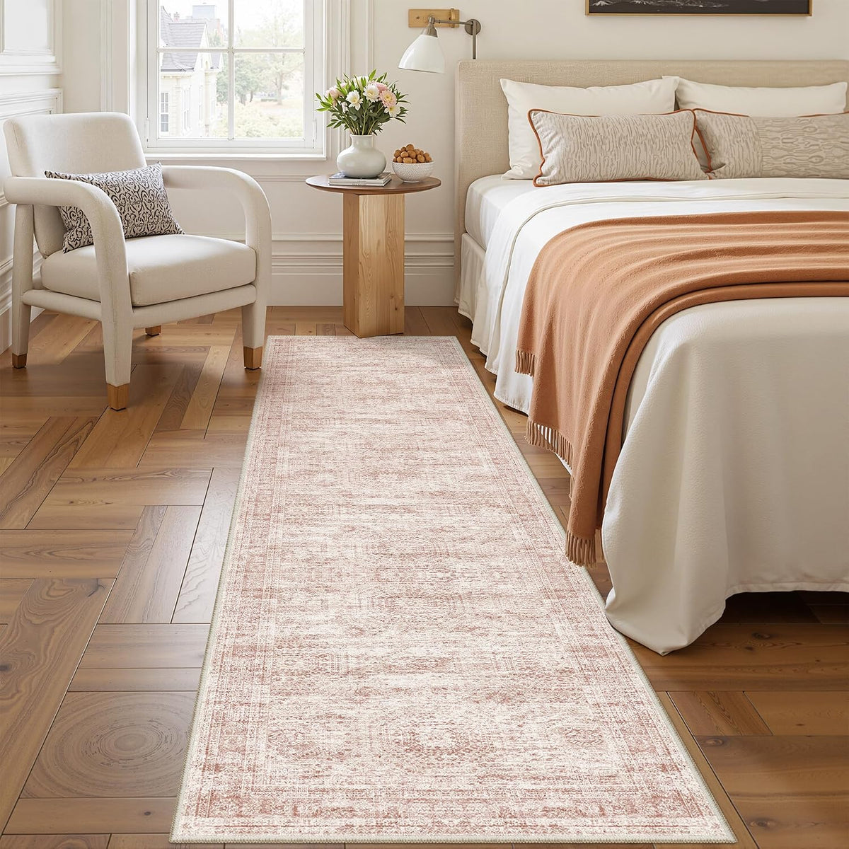 2x8 Runner Rug Non Slip,Washable Hallway Runner Rug,Pink