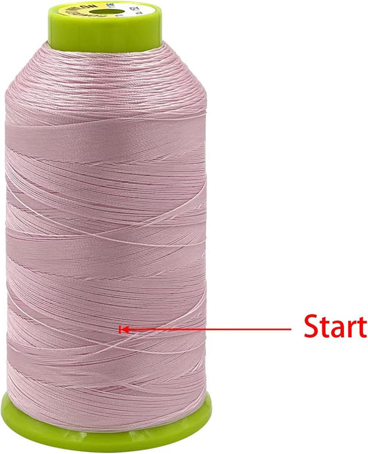 Tortoise 1500 Yards Bonded Nylon Heavy Duty Thread # 69 T70 Size 210D/3 for Sewing Leather;Weaving Hair;Upholstery and Beading Color Pink