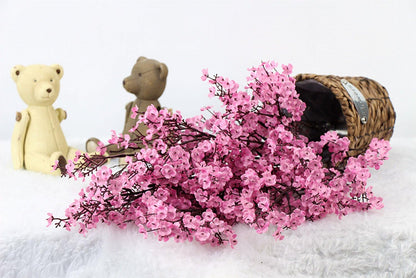Babys Breath Fabric Cloth Artificial Flowers 6 Bundle European Fake Silk Plants Decor Wedding Party Decoration Bouquets Real Touch DIY Home Garden(Pink)