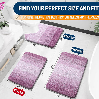 Small Bathroom Rugs 24x16, Extra Soft Absorbent Microfiber Bath Rugs