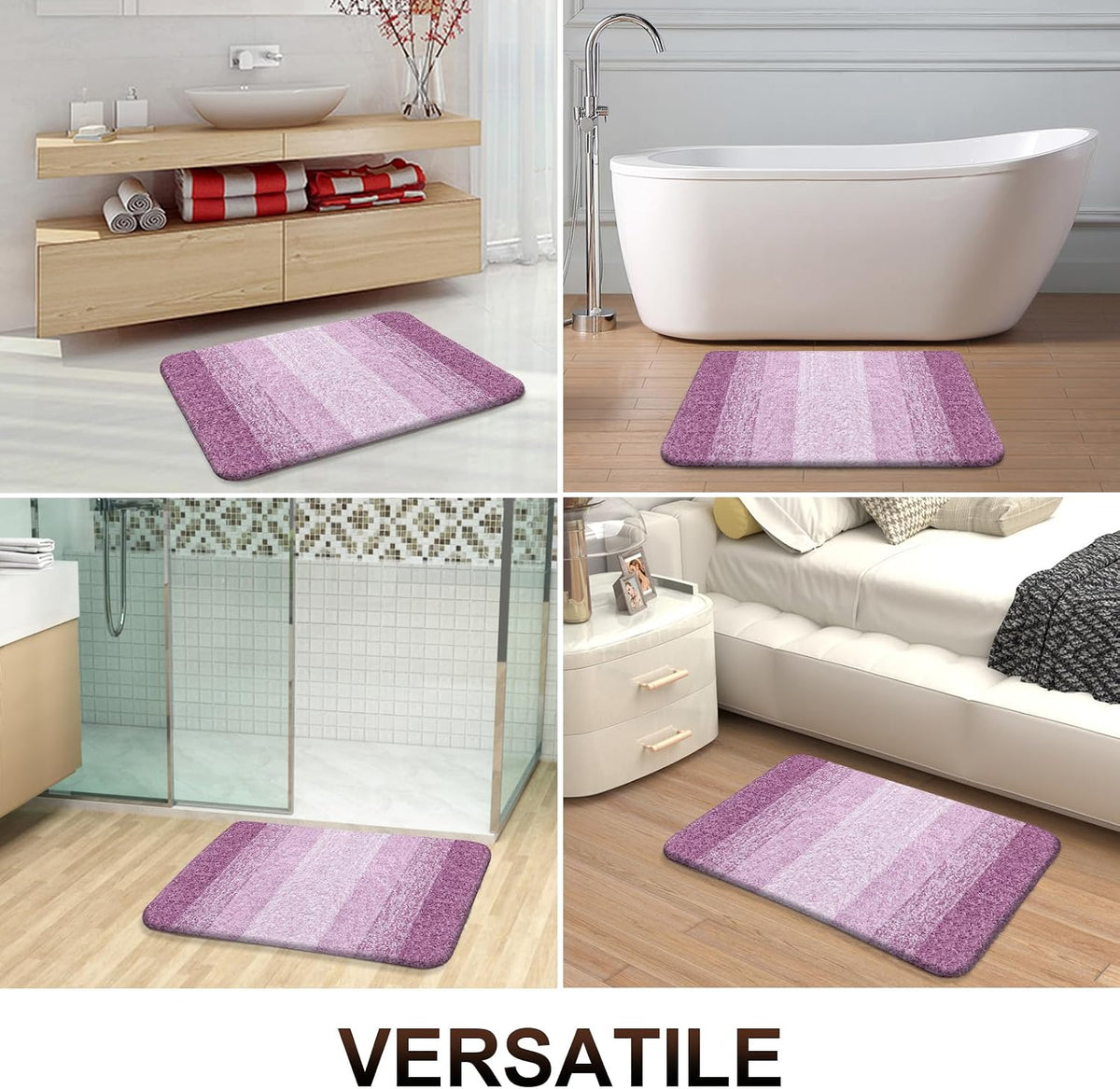 Small Bathroom Rugs 24x16, Extra Soft Absorbent Microfiber Bath Rugs