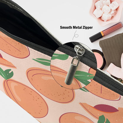 Aesthetic Peach Makeup Bag, Peach Gifts Cosmetic Bag Fruit Travel Pouch