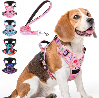 No Pull Dog Harness and Leash Set, Step in Puppy Pet Vest, Medium