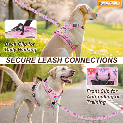 No Pull Dog Harness and Leash Set, Step in Puppy Pet Vest, Medium