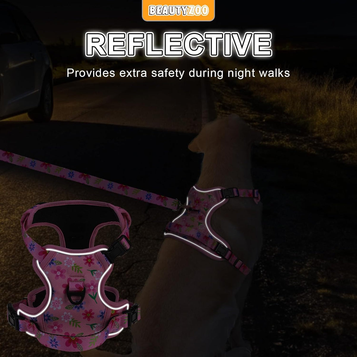 No Pull Dog Harness and Leash Set, Step in Puppy Pet Vest, Medium