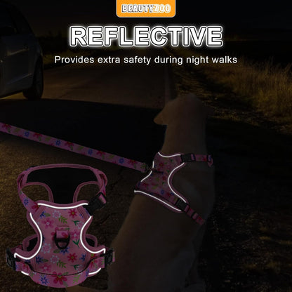 No Pull Dog Harness and Leash Set, Step in Puppy Pet Vest, Medium