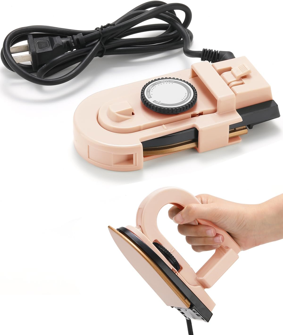 Mini Dry Iron for Clothes, 0.8lb Dual Voltage Travel Iron, Pink