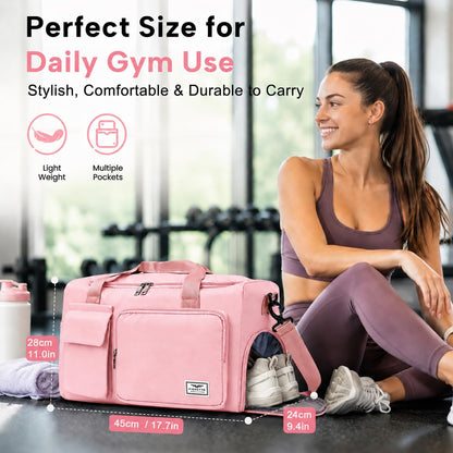 Women's Gym Duffle Bag with Shoes Compartment, 30L Capacity, Ideal for Travel, Gym, Sports, Duffel, Weekender