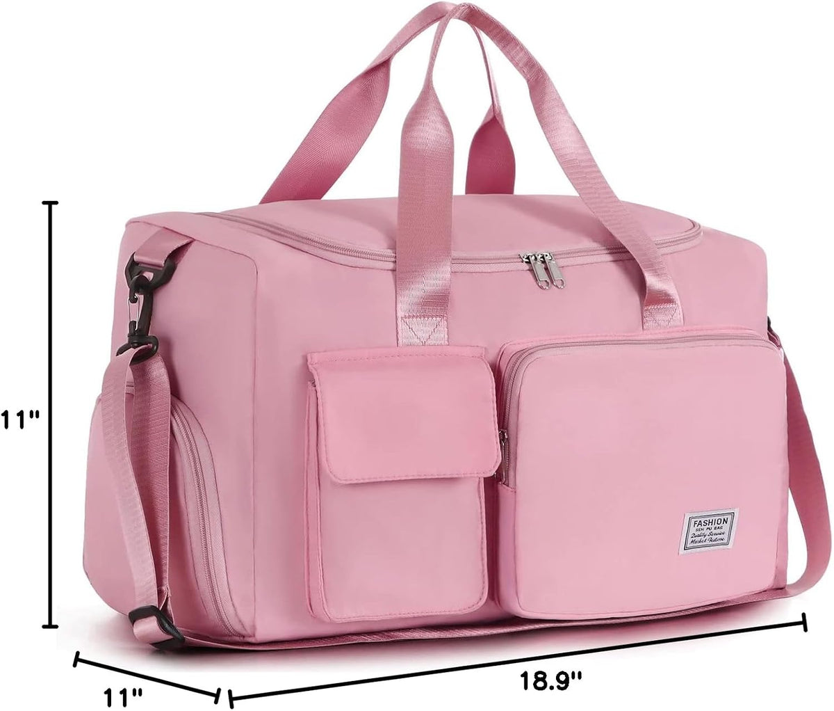 Women's Gym Duffle Bag with Shoes Compartment, 30L Capacity, Ideal for Travel, Gym, Sports, Duffel, Weekender