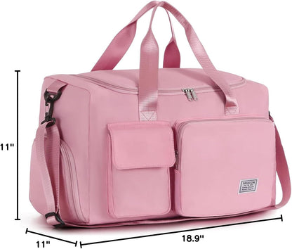 Women's Gym Duffle Bag with Shoes Compartment, 30L Capacity, Ideal for Travel, Gym, Sports, Duffel, Weekender